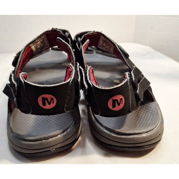 Merrell Black Adjustable Strap Sandals With Red Woman Accents Outdoor Woman's Si - Picture 6 of 8